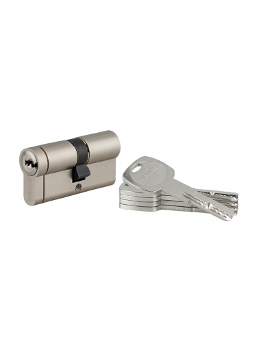 Cilindro europeo Transit 1 30 x 35 mm, nichelato, funzione emergenza, 5 chiavi – THIRARD