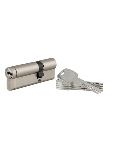 Cilindro europeo Transit 1 30 x 60 mm, nichelato, funzione emergenza, 5 chiavi – THIRARD