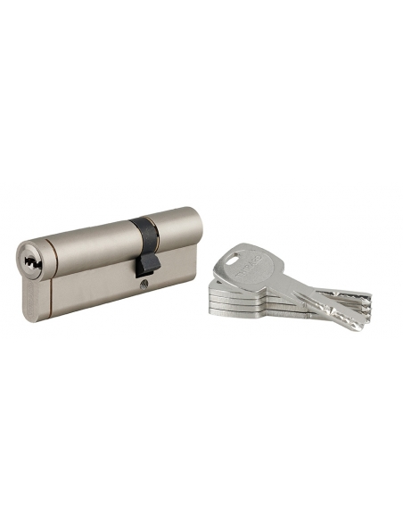 Cilindro europeo Transit 1 30 x 65 mm, nichelato, funzione emergenza, 5 chiavi – THIRARD