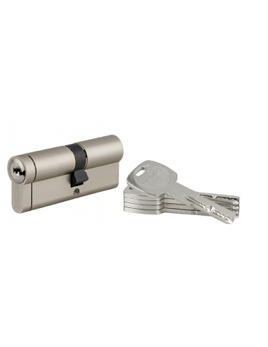 Cilindro europeo Transit 1 35 x 45 mm, nichelato, funzione emergenza, 5 chiavi – THIRARD