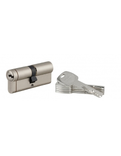 Cilindro europeo Transit 1 40 x 40 mm, nichelato, funzione emergenza, 5 chiavi – THIRARD