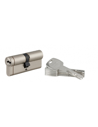 Cilindro europeo Transit 1 40 x 40 mm, nichelato, funzione emergenza, 5 chiavi – THIRARD