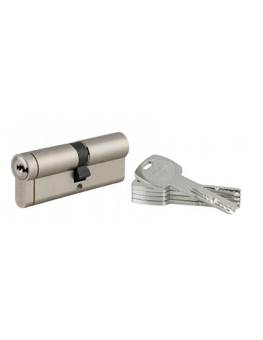 Cilindro europeo Transit 1 40 x 50 mm, nichelato, funzione emergenza, 5 chiavi – THIRARD