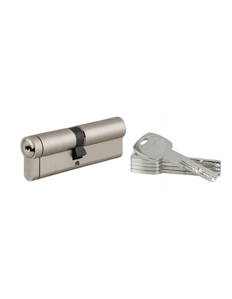 Cilindro europeo Transit 1 50 x 50 mm, nichelato, funzione emergenza, 5 chiavi – THIRARD