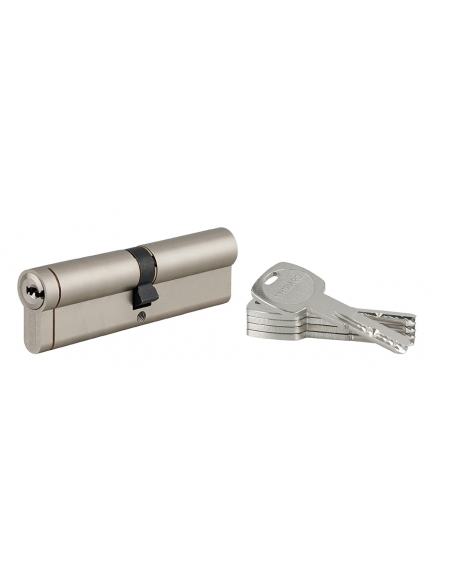 Cilindro europeo Transit 1 50 x 60 mm, nichelato, funzione emergenza, 5 chiavi – THIRARD