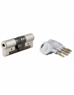 Cilindro europeo Cobra 2 38 x 48 mm, nichelato, anti-effrazione, anti-scasso, anti-perforazione, 4 chiavi – THIRARD