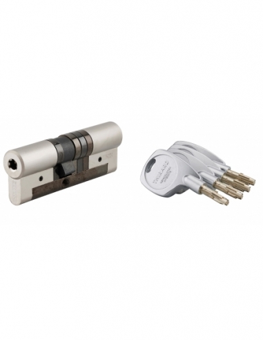 Cilindro europeo Cobra 2+ 38 x 48 mm, nichelato, anti-effrazione, anti-scasso, anti-perforazione, 4 chiavi – THIRARD
