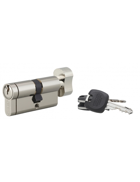 Cilindro europeo HG5+ con pomolo 30 x 35 mm, nichelato, 3 chiavi – THIRARD