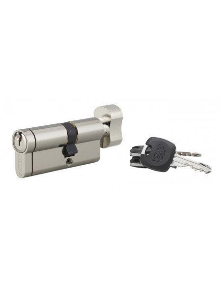 Cilindro europeo HG5+ con pomolo 30 x 40 mm, nichelato, 3 chiavi – THIRARD