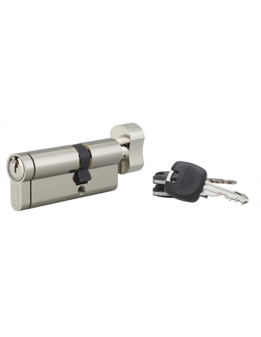 Cilindro europeo HG5+ con pomolo 30 x 45 mm, nichelato, 3 chiavi – THIRARD