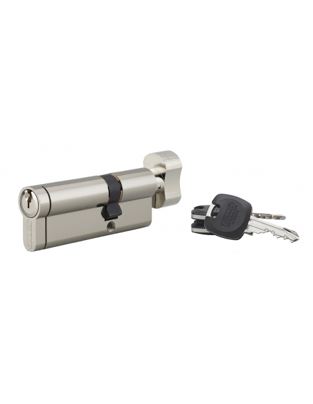 Cilindro europeo HG5+ con pomolo 30 x 50 mm, nichelato, 3 chiavi – THIRARD