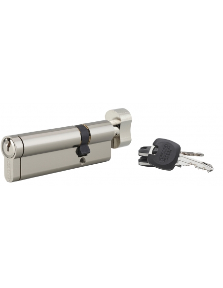 Cilindro europeo HG5+ con pomolo 30 x 65 mm, nichelato, 3 chiavi – THIRARD