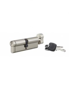 Cilindro europeo HG5+ con pomolo 45 x 45 mm, nichelato, 3 chiavi – THIRARD
