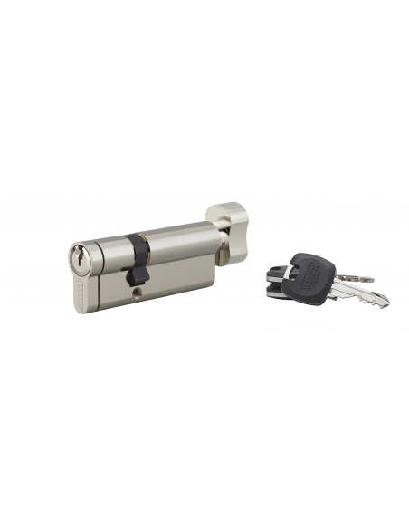 Cilindro europeo HG5+ con pomolo 50 x 30 mm, nichelato, 3 chiavi – THIRARD