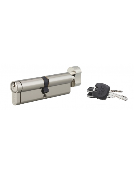 Cilindro europeo HG5+ con pomolo 50 x 50 mm, nichelato, 3 chiavi – THIRARD
