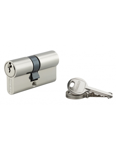 Cilindro europeo SA 28 x 33 mm, nichelato, anti-estrazione, 3 chiavi – THIRARD