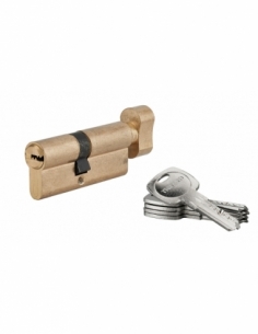 Cilindro europeo Tiger 6 con pomolo 40 x 30 mm, ottone, anti-estrazione, anti-perforazione, 5 chiavi – THIRARD
