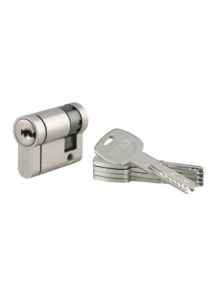 Semicilindro T2 30 x 10 mm, nichelato, camma orientabile, 5 chiavi – THIRARD
