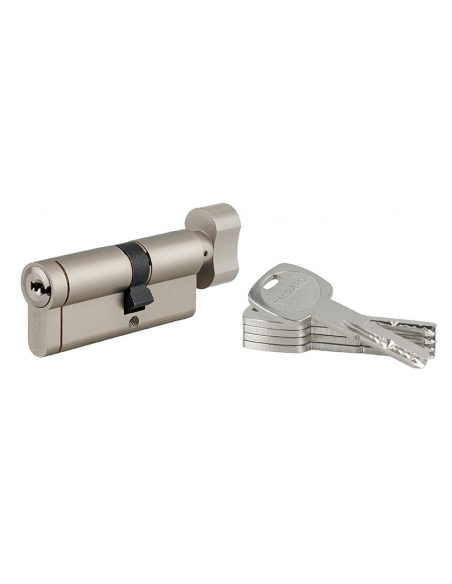 Cilindro europeo Transit 1 con pomolo 30 x 40 mm, nichelato, 5 chiavi – THIRARD
