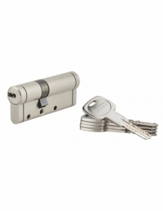Cilindro europeo TRAFIC 12 doppia entrata 30 x 50 mm, nichelato, anti-perforazione, anti-rottura, 5 chiavi piatte – THIRARD
