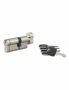Cilindro europeo HG5+ con pomolo 30 x 40 mm, nichelato, 5 chiavi – THIRARD