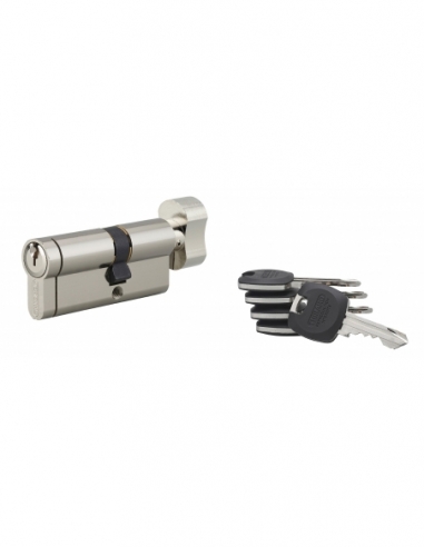 Cilindro europeo HG5+ con pomolo 30 x 40 mm, nichelato, 5 chiavi – THIRARD