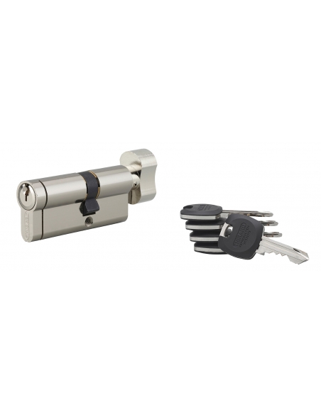 Cilindro europeo HG5+ con pomolo 30 x 40 mm, nichelato, 5 chiavi – THIRARD