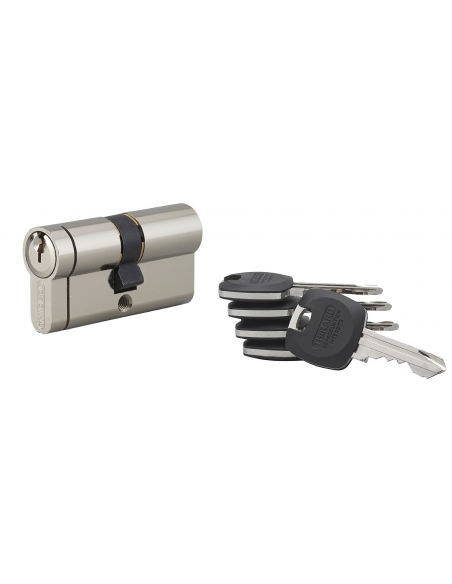 Cilindro europeo HG5+ 30 x 30 mm, nichelato, 5 chiavi – THIRARD