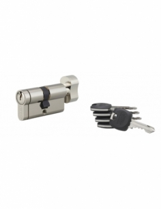 Cilindro europeo HG5+ con pomolo 30 x 30 mm, nichelato, 5 chiavi – THIRARD
