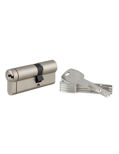 Cilindro europeo Transit 1 30 x 50 mm, nichelato, 6 perni, 5 chiavi – THIRARD