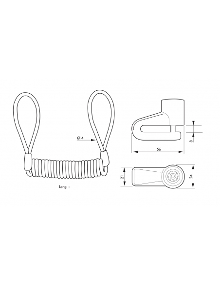 Vista aggiuntiva 1 di Antifurto Block per monopattino elettrico, cavo Ø 4 mm lungo 1,50 m, 2 chiavi – THIRARD