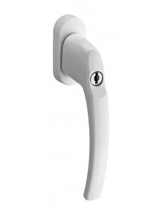 Maniglia con chiave per finestra, quadro 7 mm, bianca RAL 9010, 2 chiavi – THIRARD
