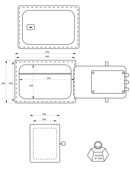 Vista aggiuntiva 2 di Cassaforte Portavalori libera installazione Bran, 35x47x35cm, 5 catenacci, con chiave - THIRARD