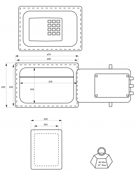 Cassaforte portavalori Rambures, 35x47x35cm, serratura a combinazione, chiavi d'emergenza - THIRARD