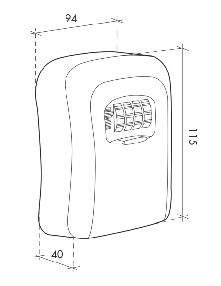 Cassetta portachiavi keybox a muro, di sicurezza, combinazione a 4 cifre, per chiavi portone B&B - THIRARD