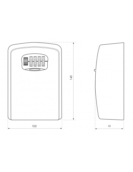 Cassetta portachiavi keybox a muro da esterno, combinazione a 4 cifre, per chiavi portone B&B - THIRARD