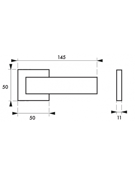 Coppia di maniglie Monza per porta, quadrato 7 mm, nero opaco - THIRARD