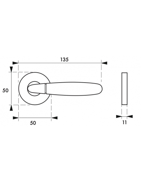 Maniglia di design Mirella, per porta, su rosetta tonda, cromo lucido e satinato - FROSIO BORTOLO