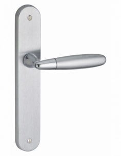 Maniglia di design Mirella 2, per porta, piastra senza foro, cromo lucido e satinato - FROSIO BORTOLO