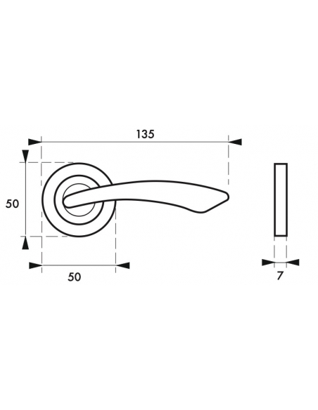 Maniglia di design Maxima, per porta, su rosetta tonda, cromo satinato - FROSIO BORTOLO