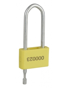 Sigillo a lucchetto, ansa acciaio, corpo ABS, colori assortiti, numerato, Lockout Tagout LOTO - THIRARD