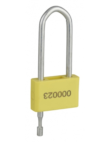 Sigillo a lucchetto, ansa acciaio, corpo ABS, colori assortiti, numerato, Lockout Tagout LOTO - THIRARD