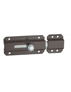 Chiavistello 90 mm con catenaccio piatto scorrevole, acciaio verniciato marrone – THIRARD