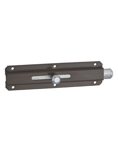 Chiavistello 90 mm con catenaccio piatto scorrevole, acciaio verniciato marrone – THIRARD