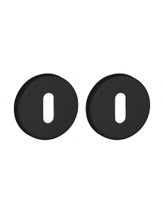 Coppia di rosette tonde Ø 50 mm con foro chiave, nero opaco – THIRARD