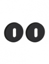Coppia di rosette tonde Ø 50 mm con foro chiave, nero opaco – THIRARD