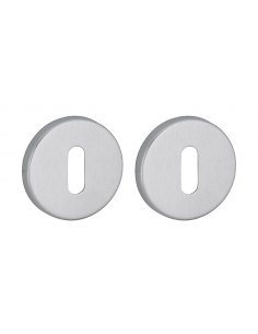 Coppia di rosette tonde Ø 50 mm con foro chiave, cromo satinato – THIRARD