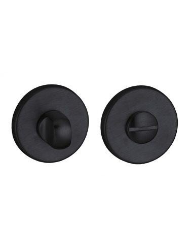 Coppia di rosette tonde Ø 50 mm con chiusura WC, nero opaco – THIRARD