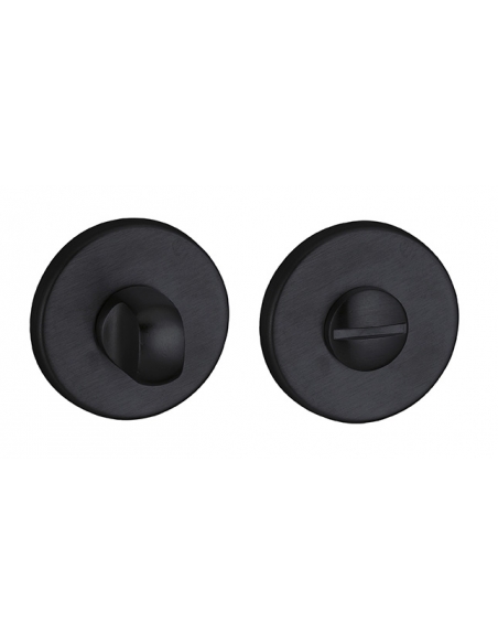 Coppia di rosette tonde Ø 50 mm con chiusura WC, nero opaco – THIRARD
