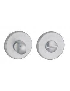 Coppia di rosette tonde Ø 50 mm con chiusura WC, cromo satinato – THIRARD